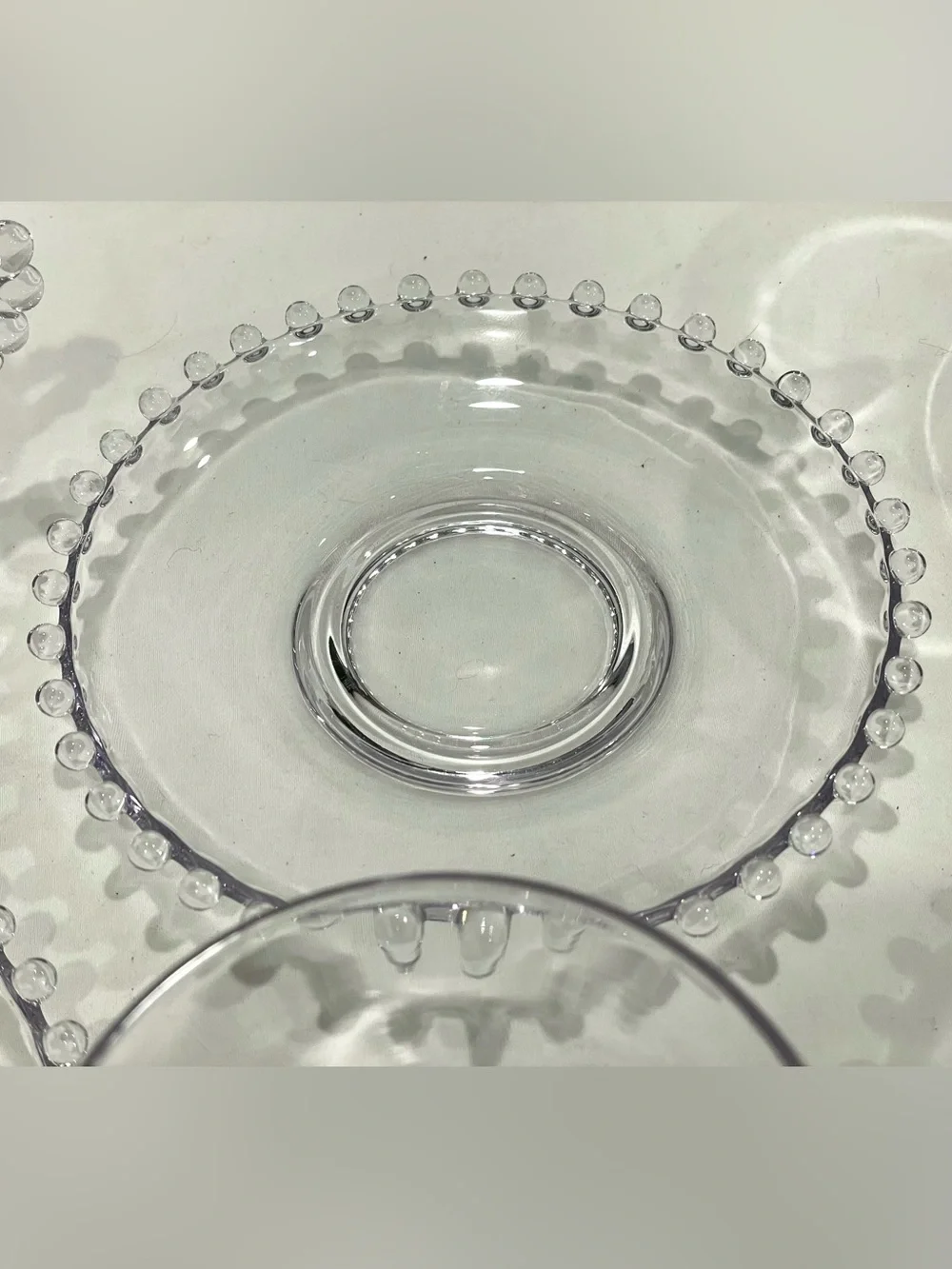 Imperial Glass “Candlewick” Crystal Beaded Teacup & Saucer Set (x3) | VTG | EUC